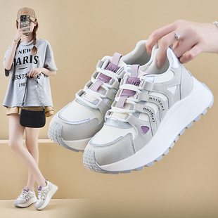 Ins K-Style New Dad Shoes for Women 2025 Spring Student Running Sports Thick Sole Increased Casual Street Shooting Bn020