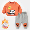 Children's warm sweatshirt, trousers for early age for boys, set girl's to go out, 0-3 years