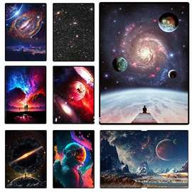 太空银河星空海报工厂代发来图打印跨境Temu亚马逊速卖通帆布画芯