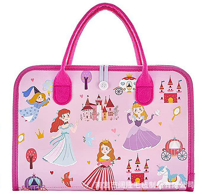 Cross-border Pink Princess DIY juguetes educativos para niños de educación temprana tablero ocupado tablero de aprendizaje de fieltro Montessori Junta de Educación Temprana conjunto