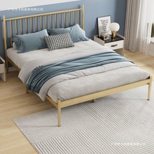 简约铁架床加固1.8m米双人床风铁艺床折叠铁床1m单人床外贸供应链