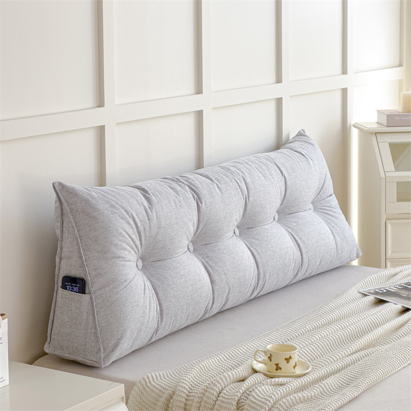 綿麻のベッドのない柔らかいバッグのクッションの大きい背もたれのクッションの2024新型のベッドの枕の三角の畳は直接壁に寄りかかっています。