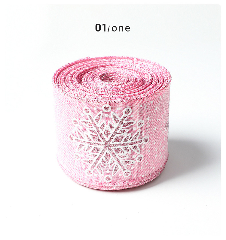 志祥工場クリスマス細麻雪花プリントリボンクリスマス装飾装飾クリスマスリボンdiyリボン|undefined