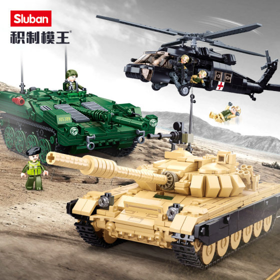 Xiaoluban 1012 product model king Black Eagle helicopter Children boy assembled military aircraft building blocks model toy