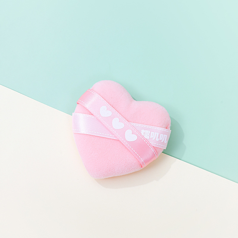 Puff triangular, algodón de azúcar, súper suave, grueso, seco y húmedo, amor de doble uso, doble cinta, flocado, polvo suelto, esponja de maquillaje, cojín de aire