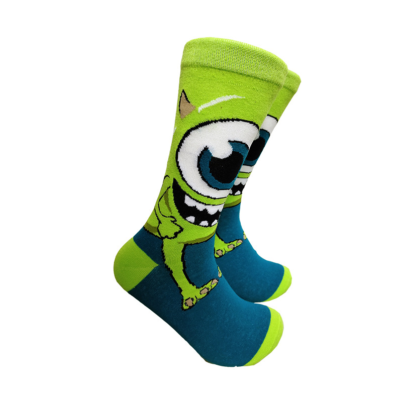 Calcetines de moda de dibujos animados de suministro de punto transfronterizo su Yu esponja bebé película hombres y mujeres calcetines de media pantorrilla