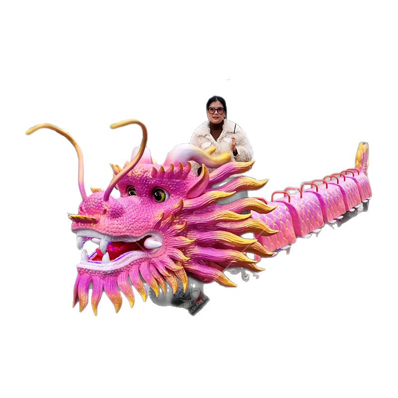 China Dragon Train tripulado tren de atracciones parque de atracciones tren de atracciones eléctricas sin rieles