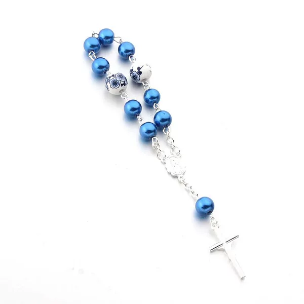 Cross-Border Amazon Aliexpress Best-Selling Cross Bracelet, Blue Porcelain Pink Porcelain Handmade Curved Needle Bracelet