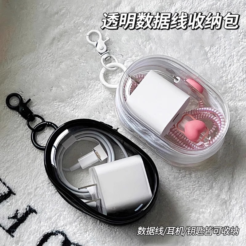 透明数据线收纳包旅行外出数码充电器理线保护可视多用整理便携包|undefined