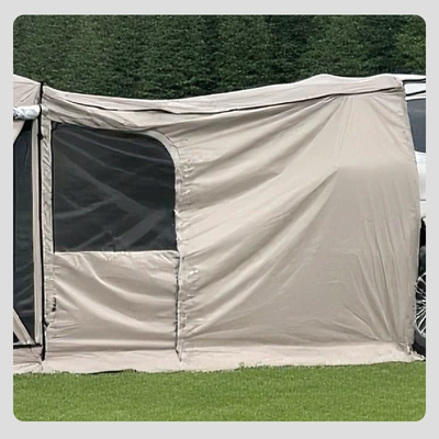 Protection Waterproof Camping Tent, Avtomobil dam çadırları - khaki-single-rear-connector-diagonal-250cm-small-size-5-7-people