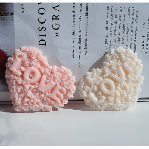 Valentine's Day LOVE Heart-Shaped Rose Car Air Freshener Gypsum Pendant DIY Diffuser Stone & Homemade Candle Mold