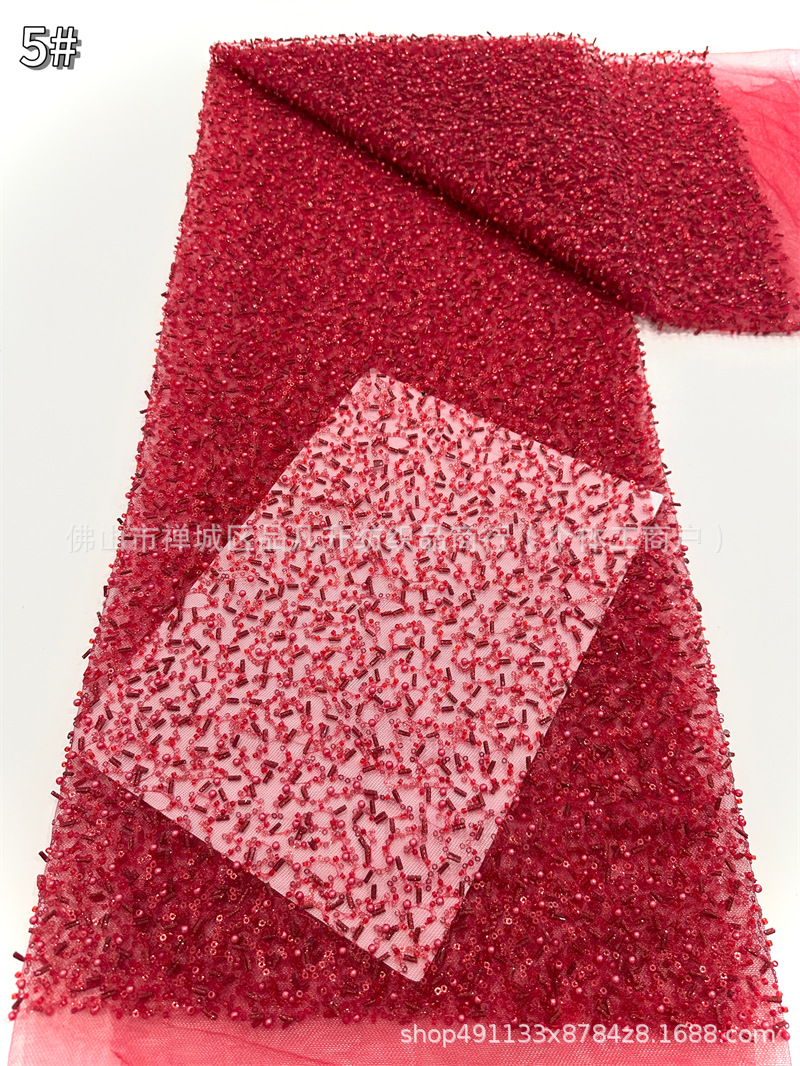 Polvo de oro rociado pieza de tubo de arroz pieza de tela bordada moda fresca vestido de moda gorra de tela de malla sequinada