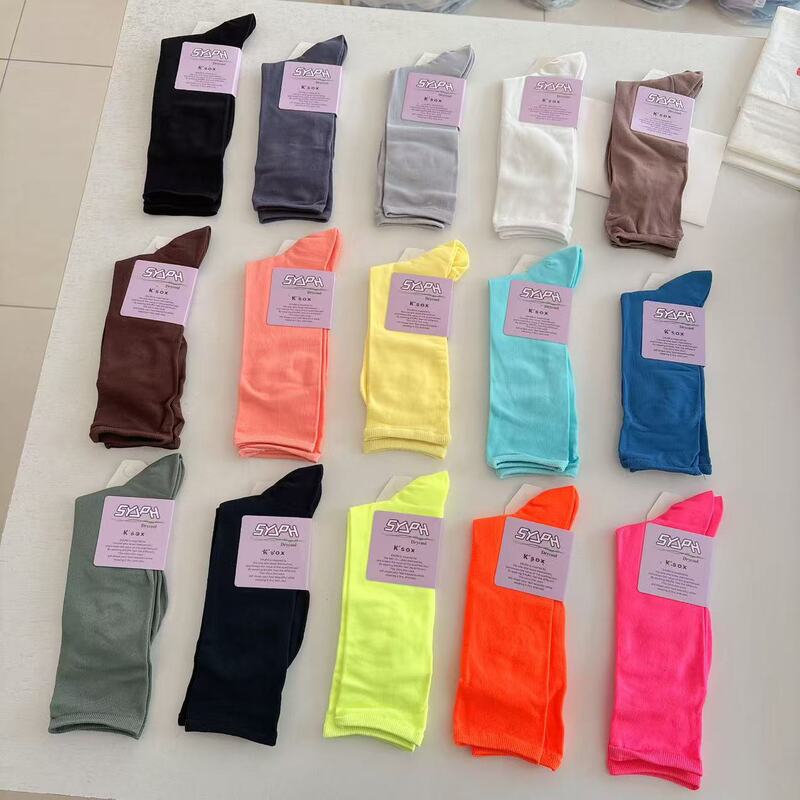 Korean Quick-Dry Socks for Women, Mid-Calf Socks, K'Sox Socks, Solid Color Candy-Colored Thin Stockings, Spring and Summer Slouch Socks for Women Korean Quick-Dry Socks for Women, Mid-Calf Socks, K'Sox Socks, Solid Color Candy-Colored Thin Stockings, Spring and Summer Slouch Socks for Women