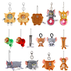Cute Cat and Mouse Plush Toy, Tom Cat Funny Keychain, Animal Ornament, Gift