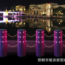 智能花岗岩彩色石球 发光圆形挡路障石球 芝麻白挡车球石柱路障石