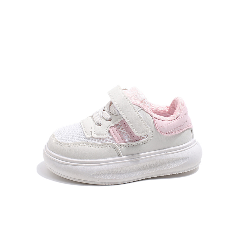 Zapatos de verano para niños 2025, zapatillas con recortes, malla única, zapatos blancos para niños, zapatos transpirables para bebés niñas, zuecos casuales.