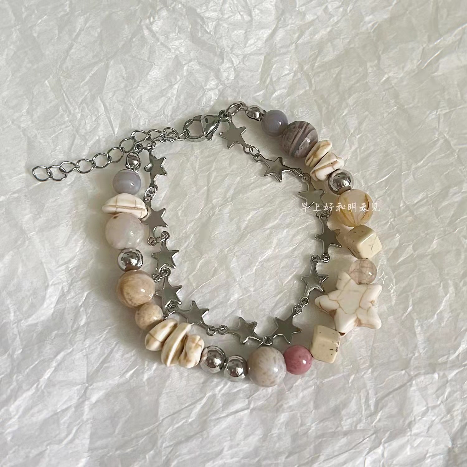 Serie de dopamina simple ins de moda ligera lujosa pulsera de cuentas para mujeres de verano nicho de diseño de la misma amiga