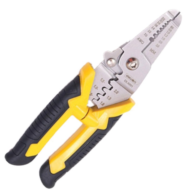 得力工具多功能剥线钳剪切钳剥皮扒线钳压接钳DL4991