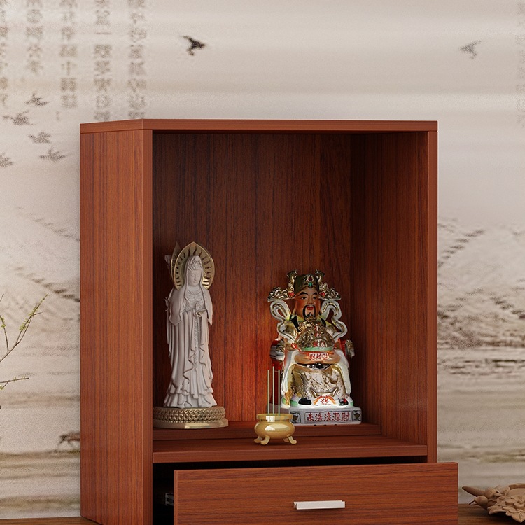 Home Altar for Worshiping Buddha, Guanyin, and Guan Gong Statues