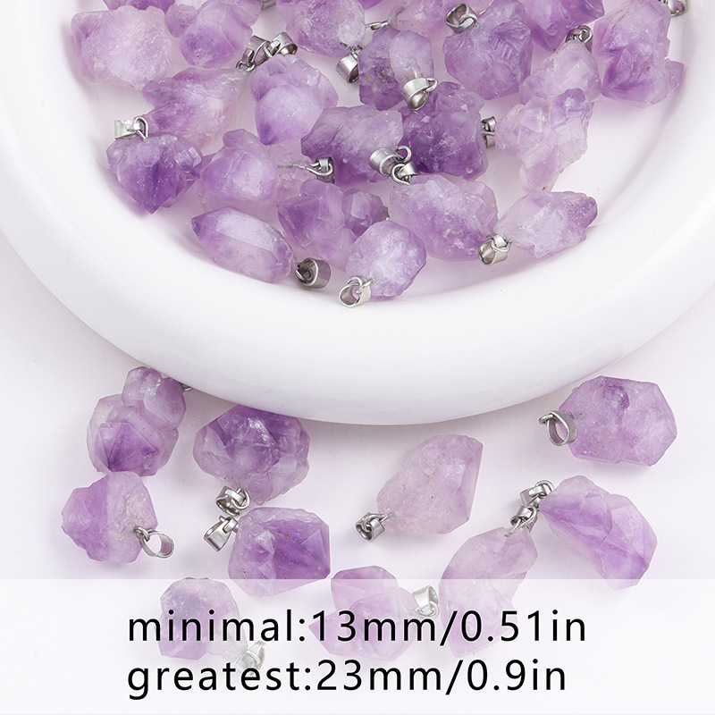 Cross-border natural piedra cruda amatista colgante colgante irregular DIY accesorios colgante amatista natural