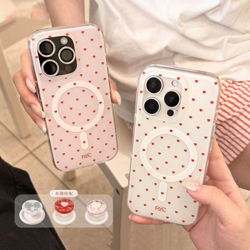 Love-Themed Magnetic Phone Case for Apple 17 Pro Max, Shockproof Case for iPhone 16/15, New Product for 14 Series