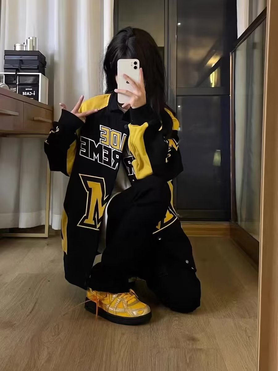 Baseballjacka för dam och herr broderad vår och höst jacka_voghion.com