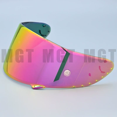 Motorcycle Safety Supplies: X-Spiri Cross-Border Visor - x14-revo-purple-gold-red