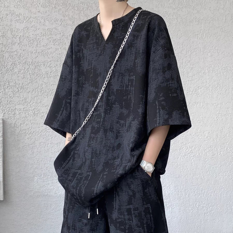 Sportswear Suit Men's Summer Short-Sleeved T-Shirt Basketball Jersey Casual Shorts Two-Piece Set Korean Style Trendy 2025 Trend