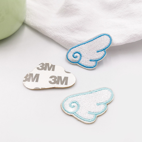 Colorful Wing Cartoon Embroidered Self-Adhesive Patch for Clothing Accessories Scarf Phone Case DIY Decorative Sticker