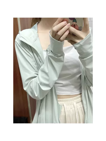 Green Ice Silk Sun Protection Clothing for Women, 2026 New Summer Style, Loose Thin Jacket, Uv Protection Sun Protection Clothing, Very Beautiful
