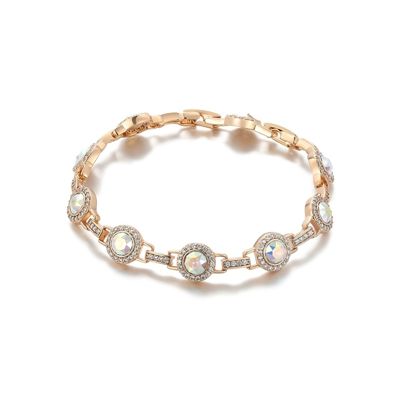 Xuping imitación de la serie de cristal de aleación de cobre chapado 18k pulsera de lujo ligera nueva pulsera de pulsera