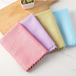 Thickened Fish Scale Microfiber Wipe Glass Wipe Car Household Water Absorbent Lazy Scrubbing Cloth Cleaning Towel Wholesale Free Shipping