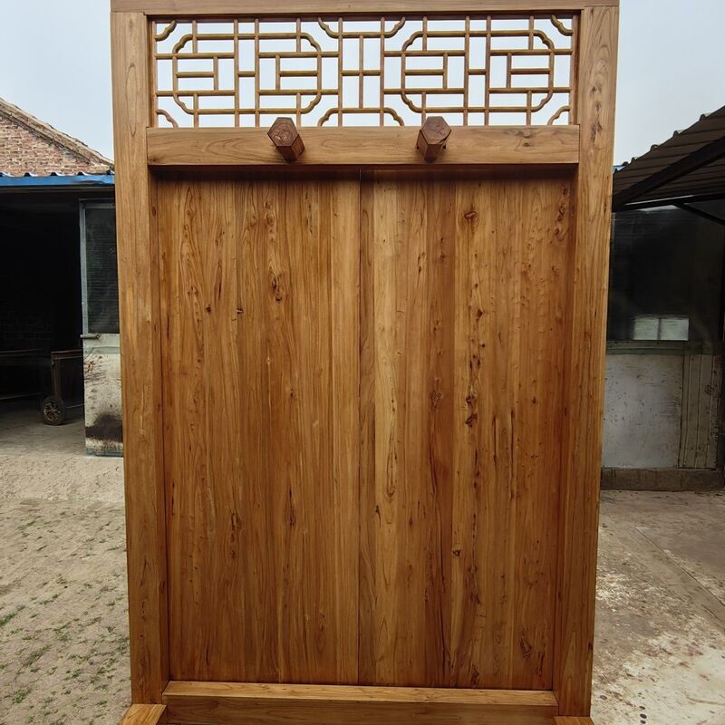 Wabi-sabi style old elm wood entrance door, vintage homestay solid wood door, retro hotel swing door, indoor wooden door