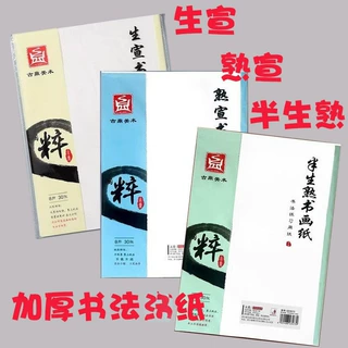 书画纸8k半生熟纸初学者国画练习熟宣书法纸山水画半生半熟书画纸
