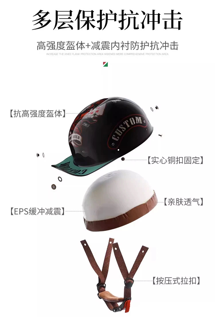 Motorcycle Helmet Women Summer Half Helmet Electric Motorbike Retro Sunscreen