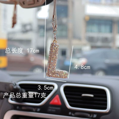 Car hanging | pendant pendant - l-letter-car-pendant-ab-color-transparent-diamond