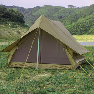 Outdoor Camping Retro Tent for 2 People, Self-Driving Tour Camping, Rainproof Hut Type A-Shaped Tent Oxford Cloth