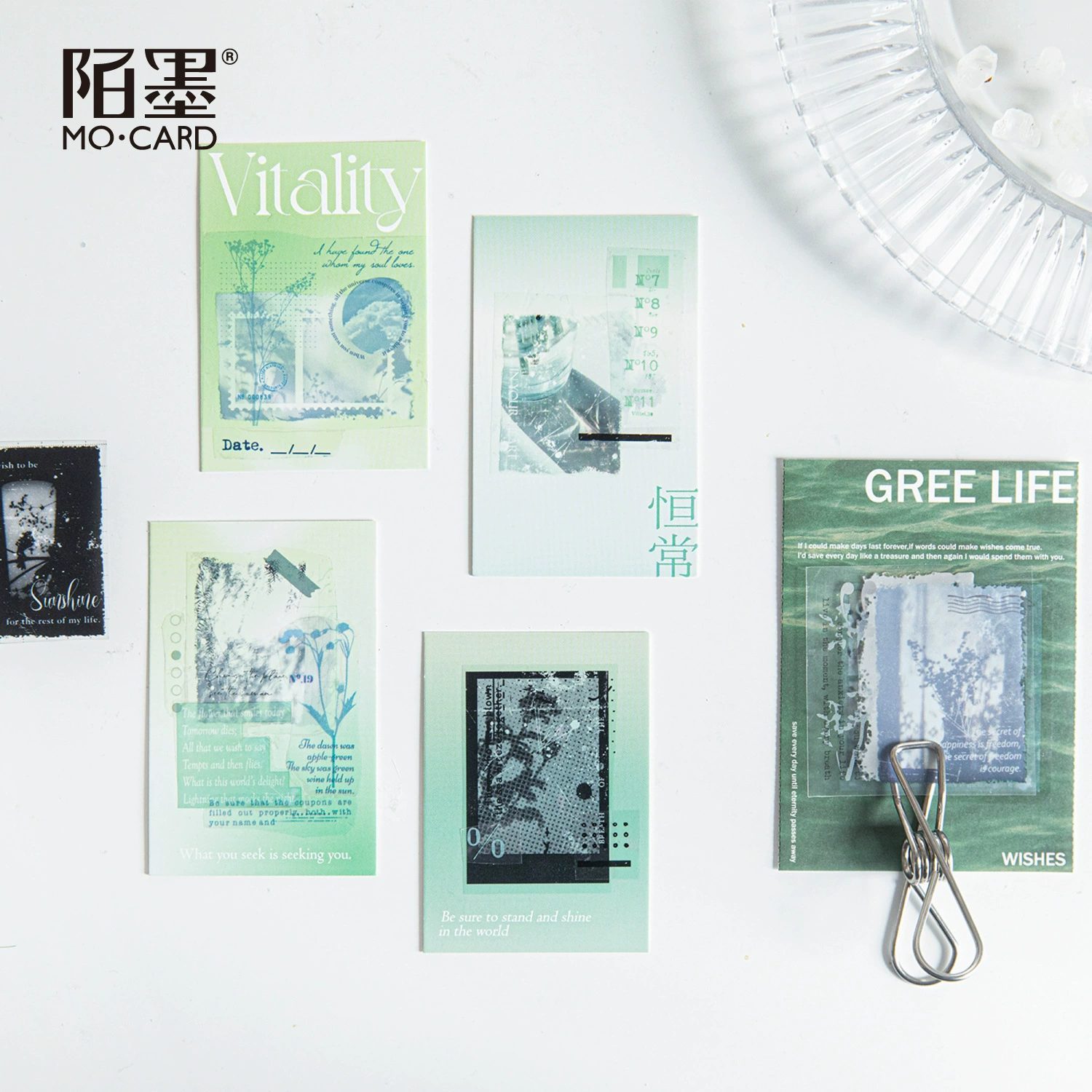 陌墨 Magnificent PET tape, hazy and shimmer series, European-style literary and artistic material decoration stickers, 6 styles to choose