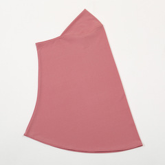 Cross-border new style crystal linen solid color bottom hat ethnic women's convenient headscarf with brim and neck scarf one-piece headscarf