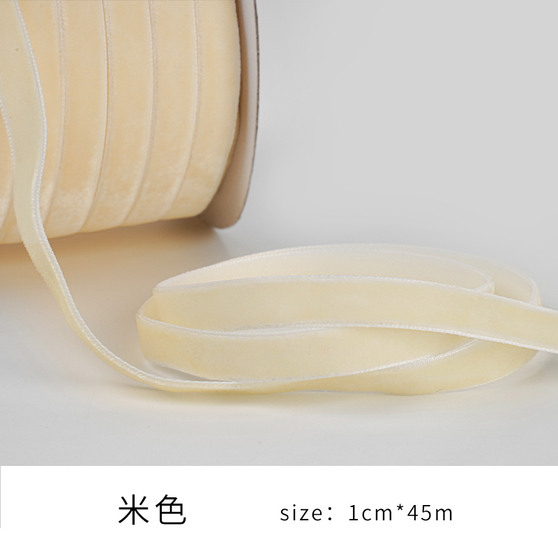1cm cinta de flocado cinta de Navidad cinta de terciopelo unilateral cinta de terciopelo cinta de ropa accesorios cinta de tela de lana cinta de seda