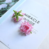 Realistic props lapel pin, handmade, roses, flowered