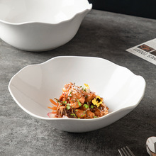 山川小脚碗 创意个性陶瓷盘 北欧餐具西餐盘牛排意面盘子沙拉碗