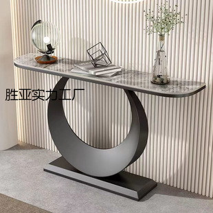 Italian Slate Entrance Table, End Table, Entry Cabinet, Modern Simple Light Luxury Living Room, Narrow Table Against the Wall