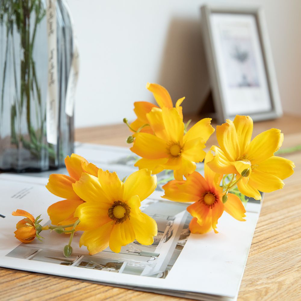 格桑花單枝波斯菊仿真花廠家家居裝飾婚慶花牆假花手捧花MW58738