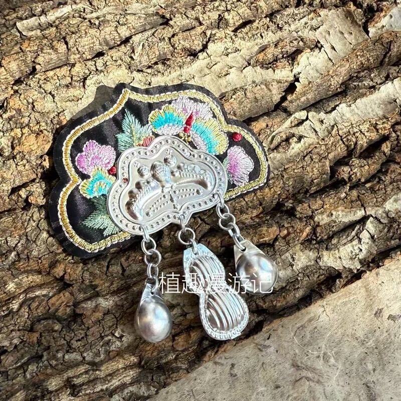 貴州特産の恩施土家・ミャオ族刺繍、ミャオ族刺繍アルミ冷蔵庫マグネット、お土産アルミ手作り品|undefined