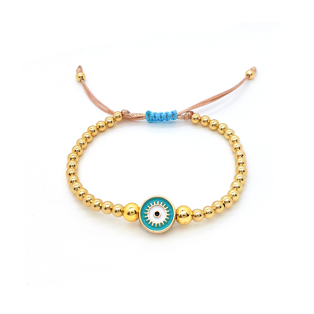 Women's Gender Vintage Style Devil's Eye Copper Knitting Bracelets