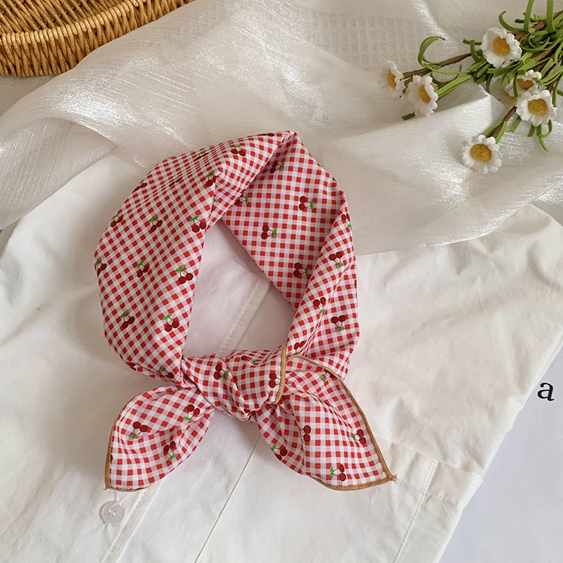 Bufanda de seda, bufanda cuadrada pequeña, nueva bufanda de seda literaria fresca, bufanda, bolso floral dulce, pañuelo en la cabeza, cinta para el cabello, serpentinas para el cabello