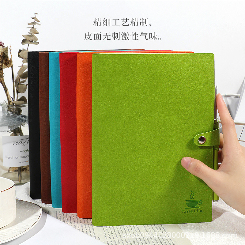 喜通862新款pu 仿皮记事本 A6日式简约个性带笔 a5笔记本软皮本子