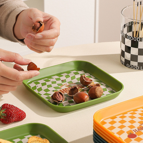 Bonescraper small plate food grade plastic bone scraper tray household fruit plate desktop waste plate snack plate original
