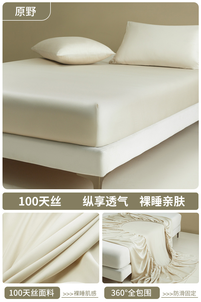 Sombrilla de cama de seda helada, cubierta protectora de colchón todo incluido de una sola pieza, juego de cama de dormitorio, juego de tres piezas 2025 nuevo verano 3